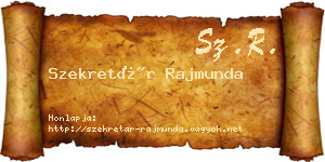 Szekretár Rajmunda névjegykártya